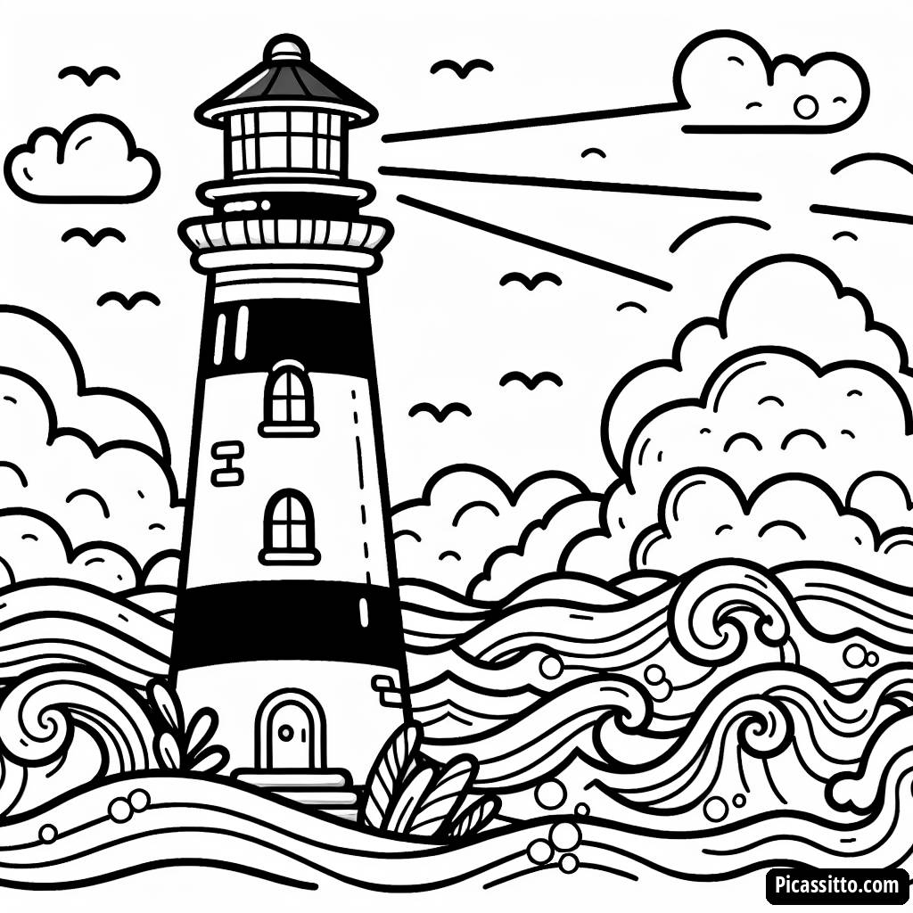 Pagina da Colorare del Faro Alto