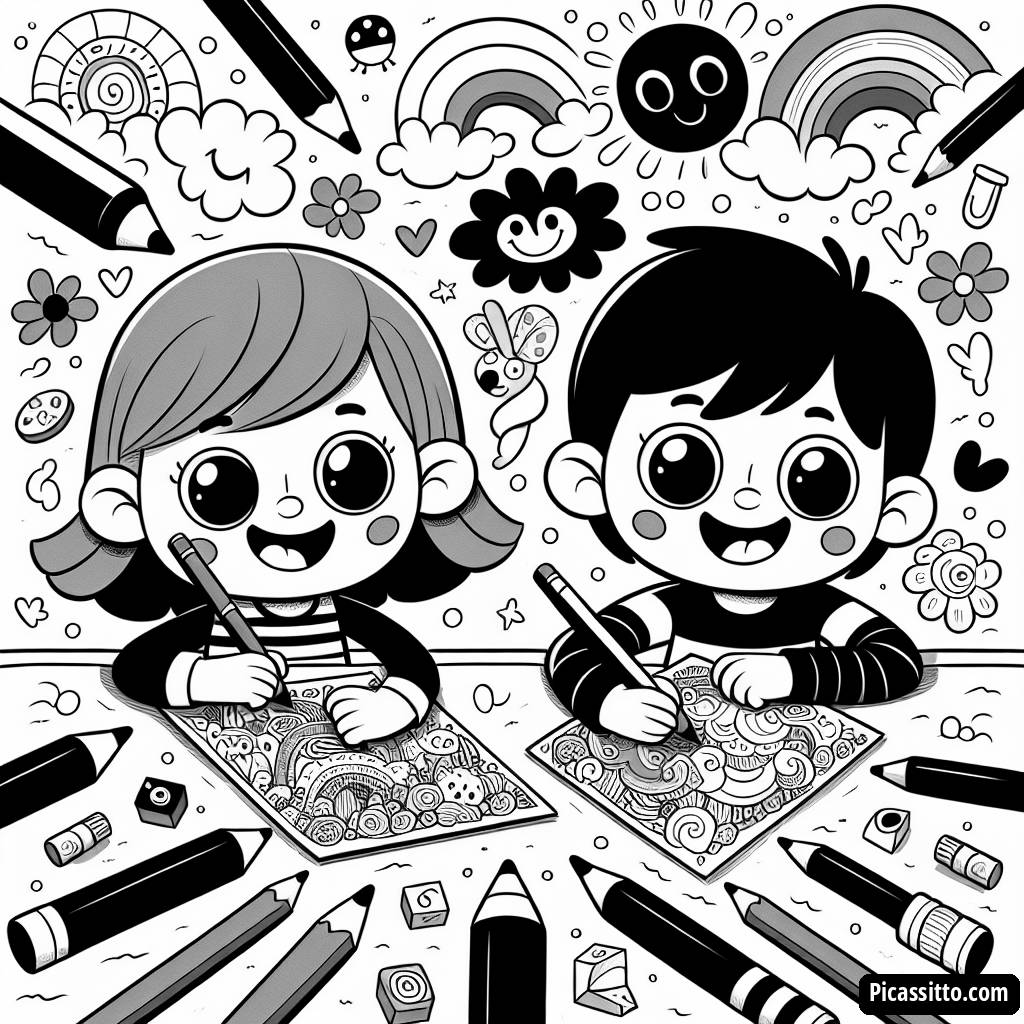 Pagina da Colorare di TomTom e YoYo - Divertimento con i Colori!