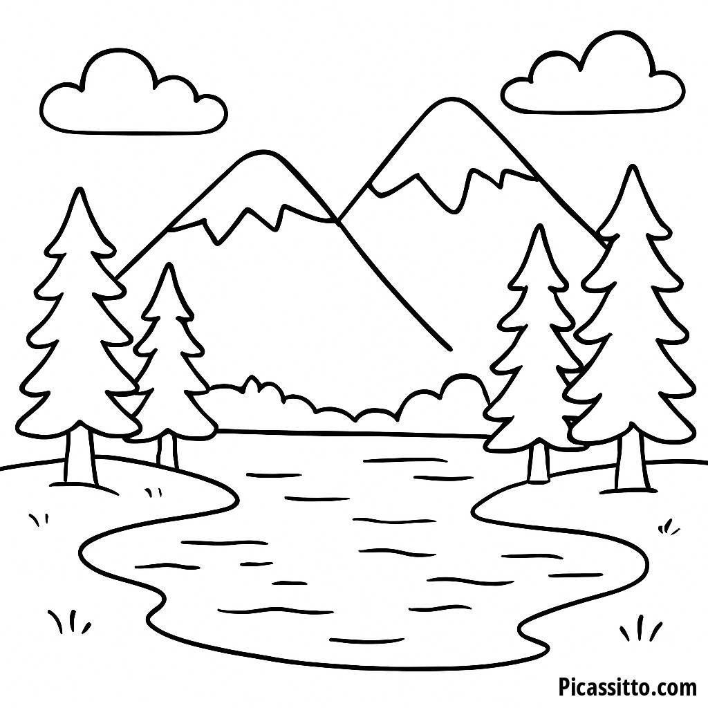 Ruhiger See Ausmalbild