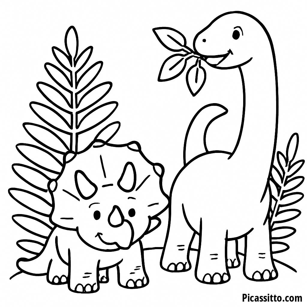 Triceratops Ausmalbild - Dino Spaß!