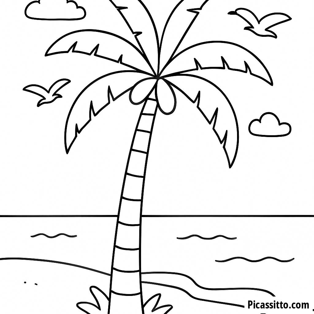 Pagina da Colorare del Paradiso Tropicale