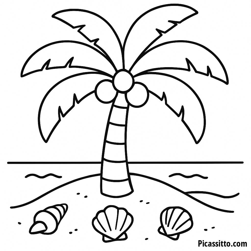 Pagina da Colorare del Paradiso Tropicale