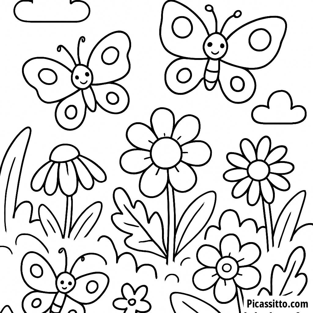 Buntes Garten Malvorlage