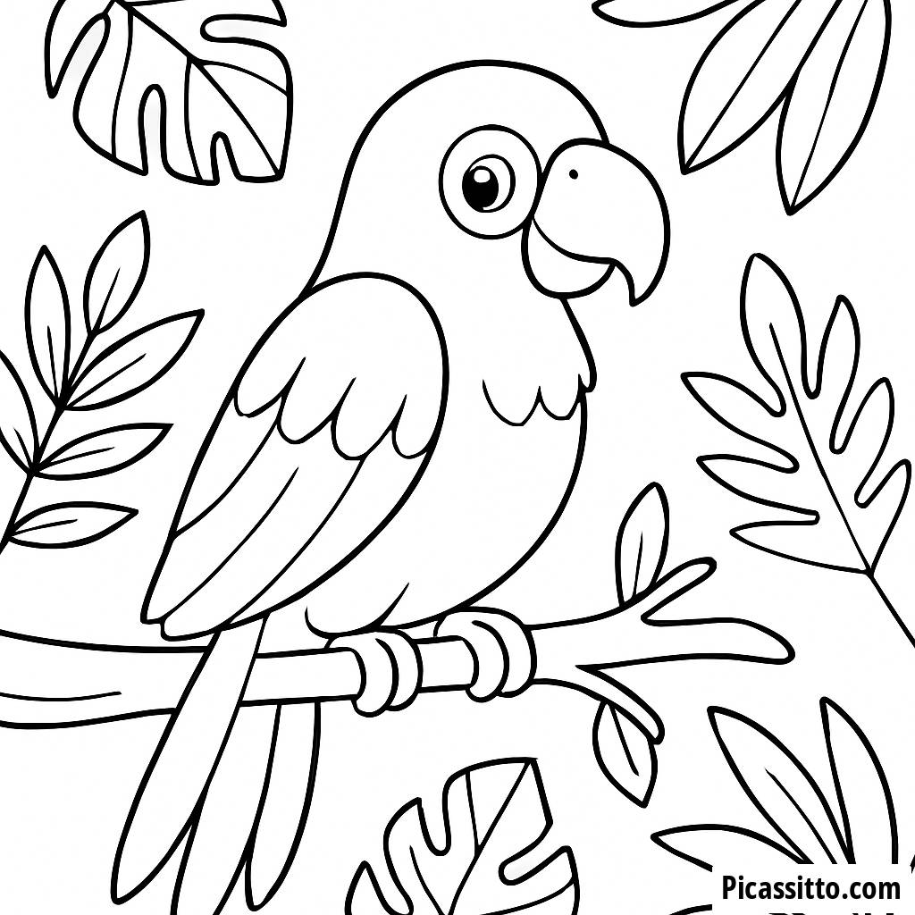 Bunte Papagei Ausmalbild