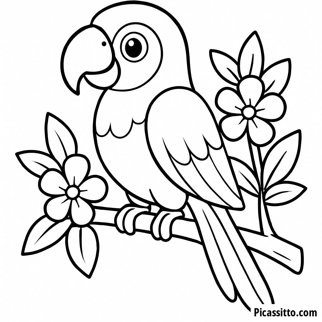 Vibrant Parrot Coloring Page