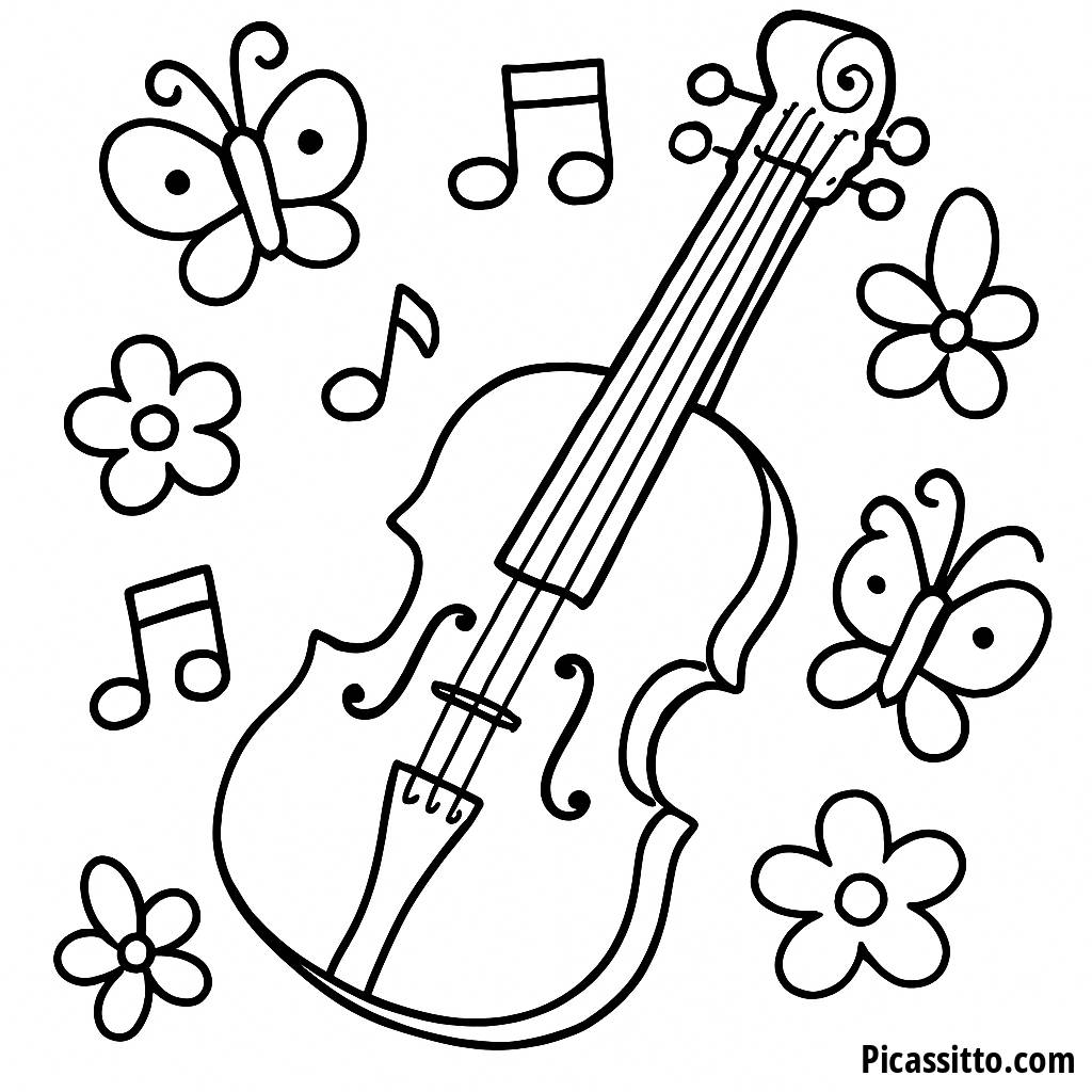 Violine Malvorlage: Tanzen mit Musik und Natur