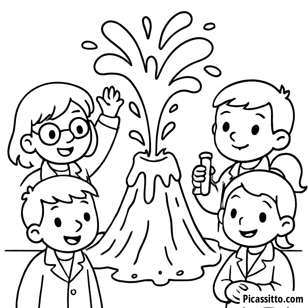 Раскраска Эксперимент с Вулканом