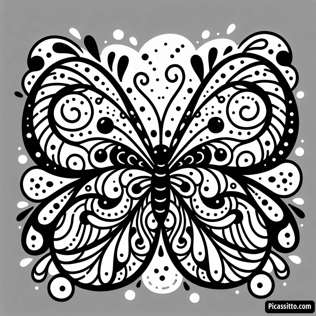 Verspielte Schmetterlingsmalvorlage