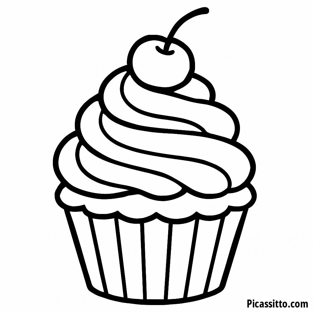 Verspielte Cupcake Malvorlage