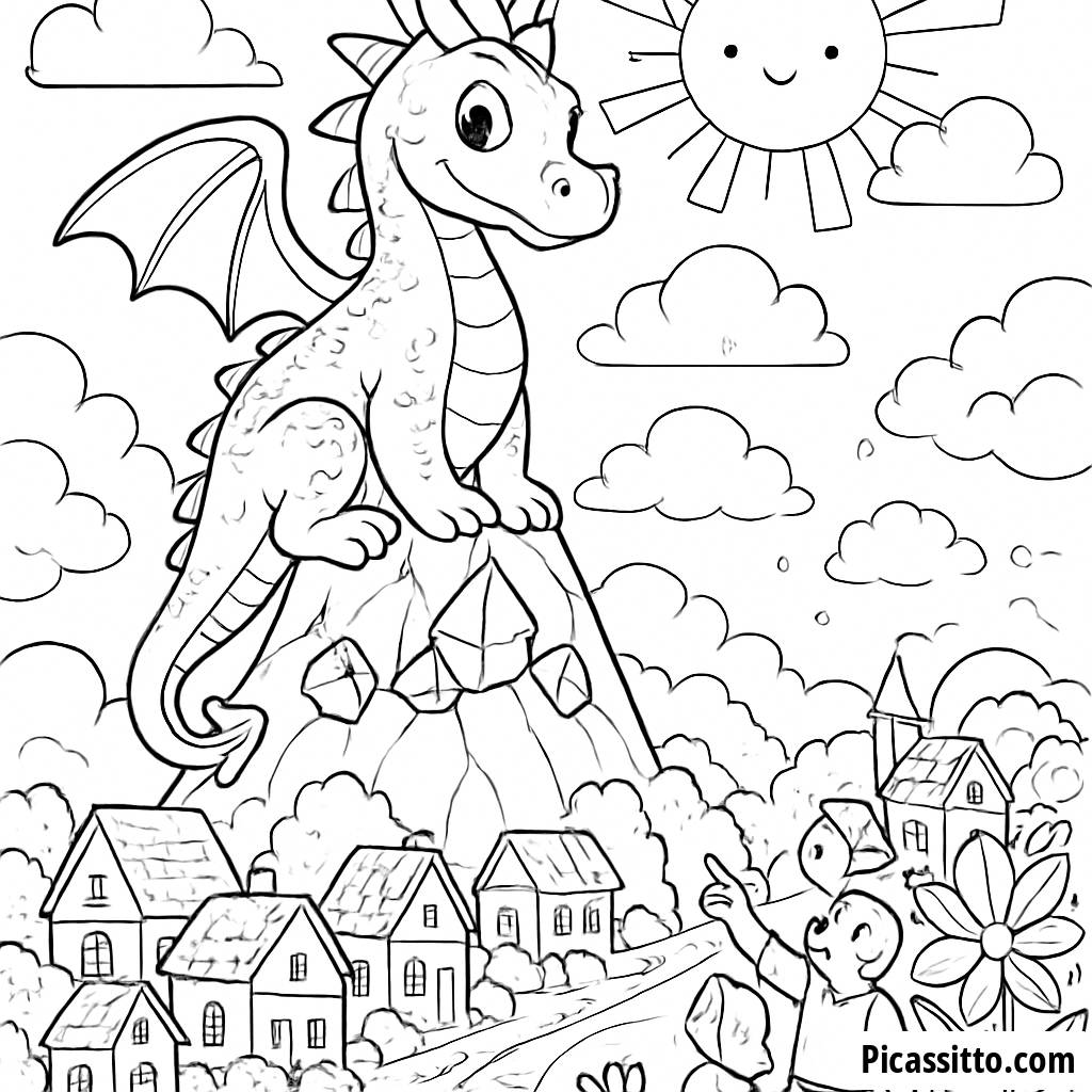 Page à Colorier de Dragon Fantastique
