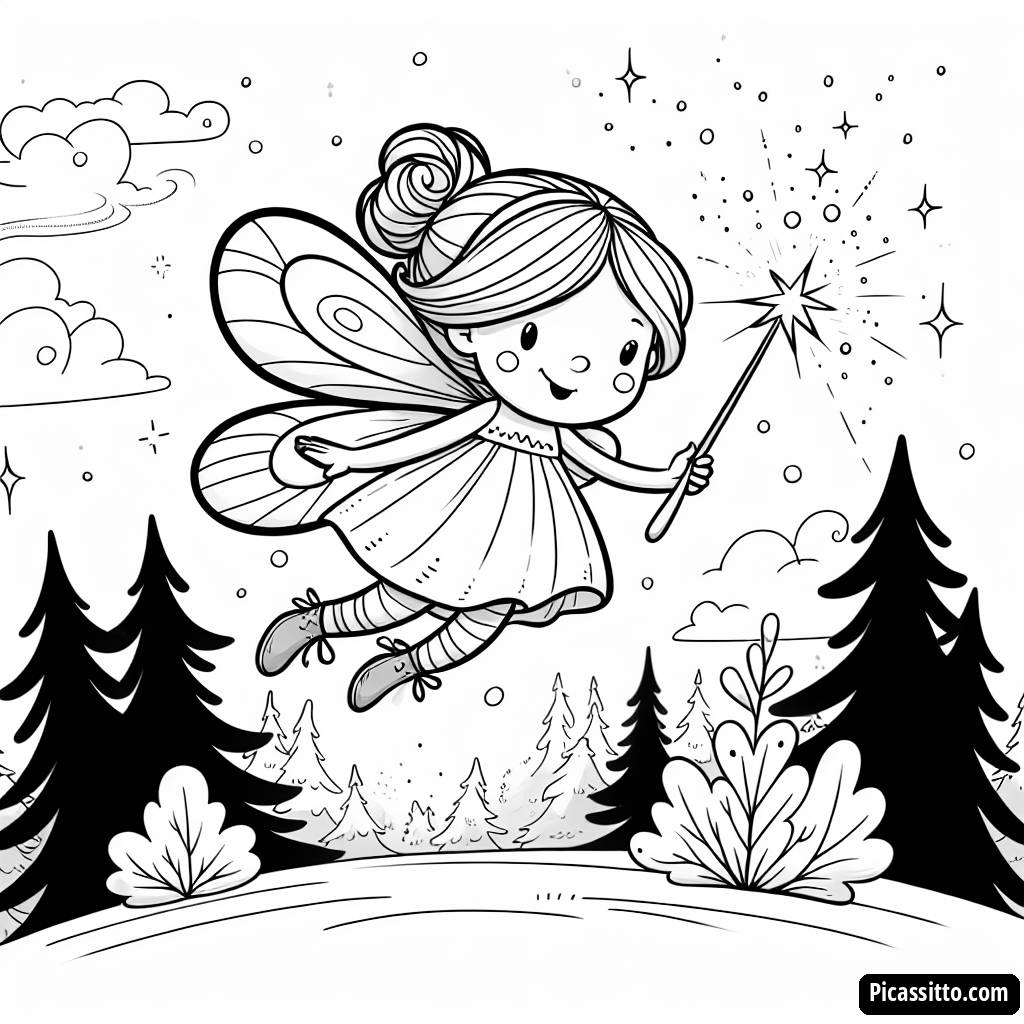 Verspielte Fee Malvorlage