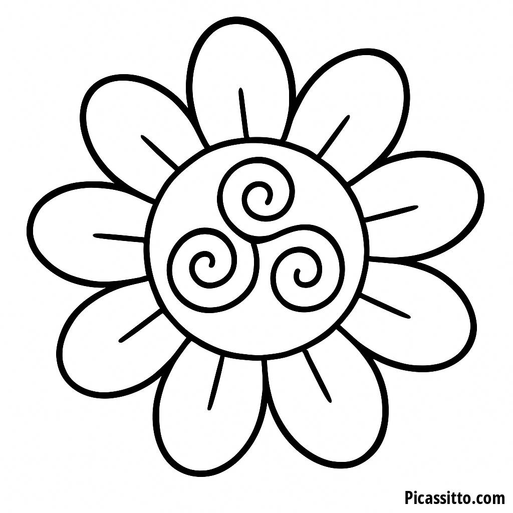 Página para Colorear Flor Fantástica