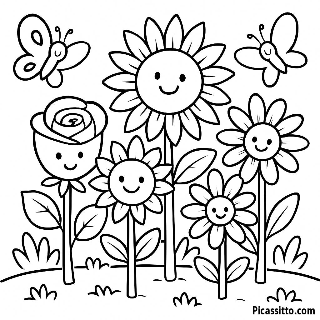 Whimsical Garden Coloring Page