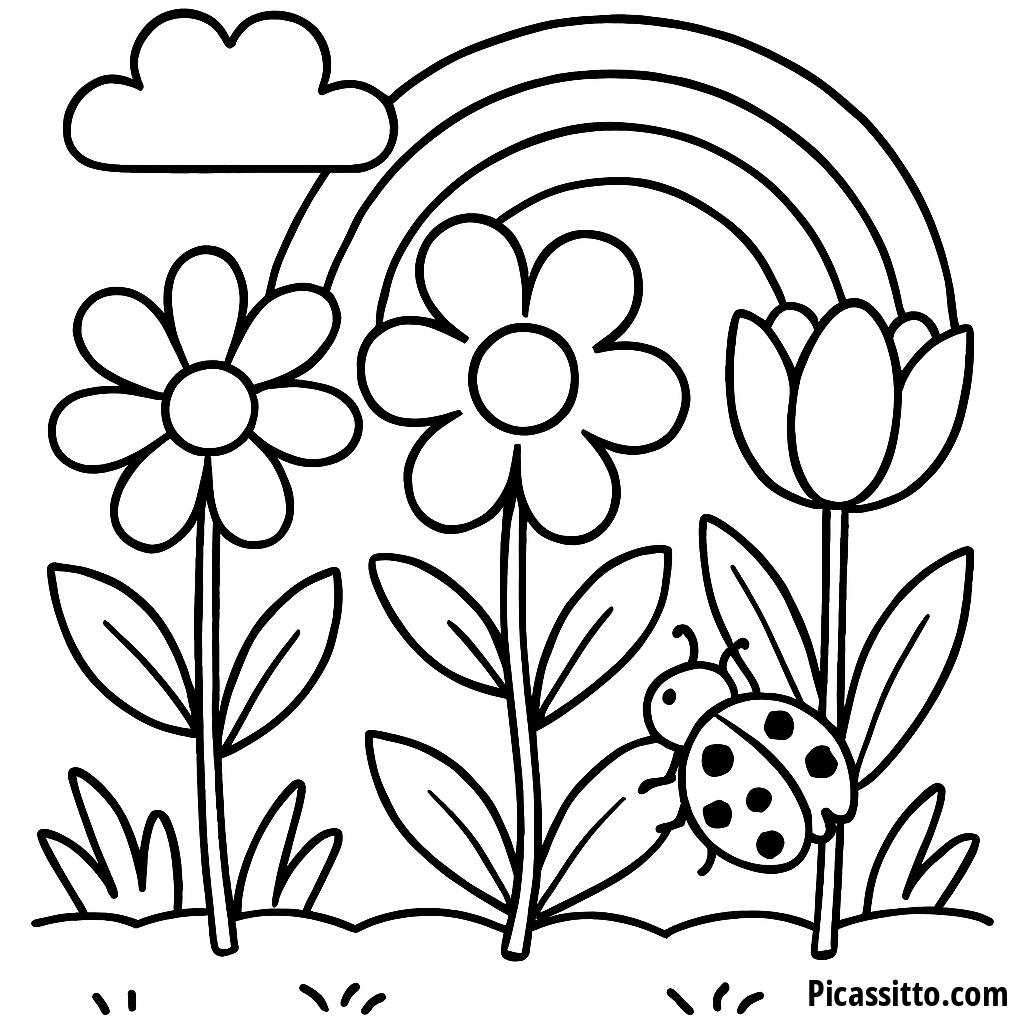 Pagina da Colorare Giardino Fantastico