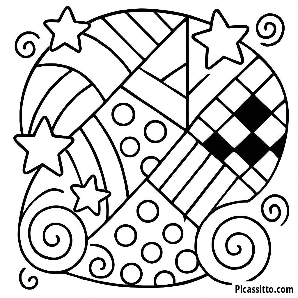 Pagina da Colorare di Forme Geometriche Fantasiose