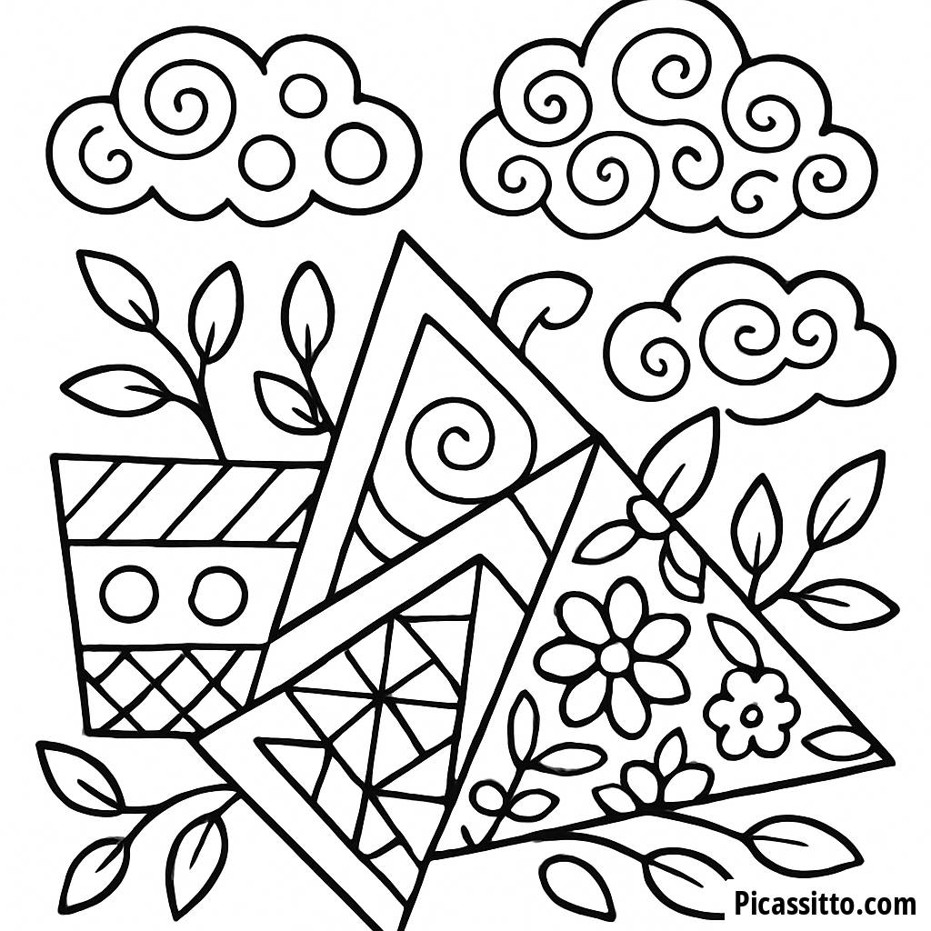 Verspielte Geometrische Formen Ausmalbild
