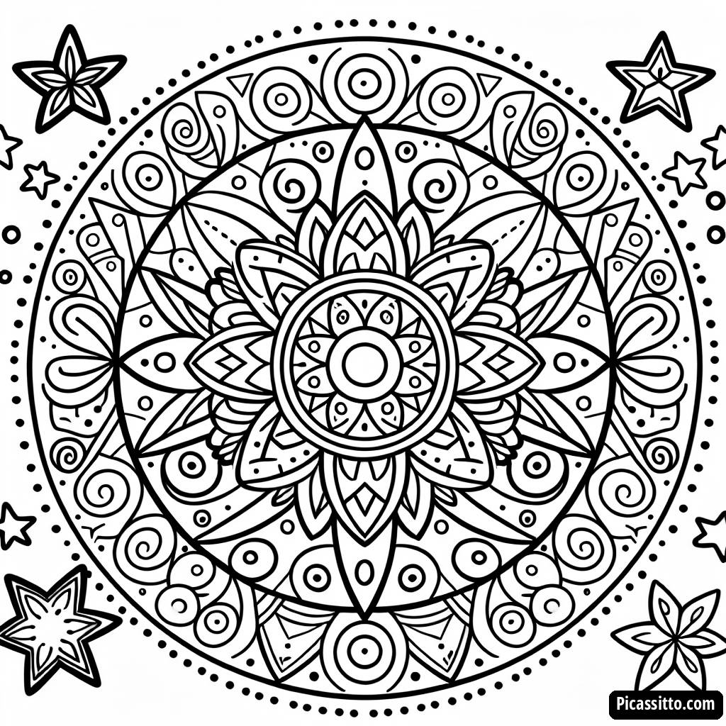 Page à Colorier Mandala Fantaisiste