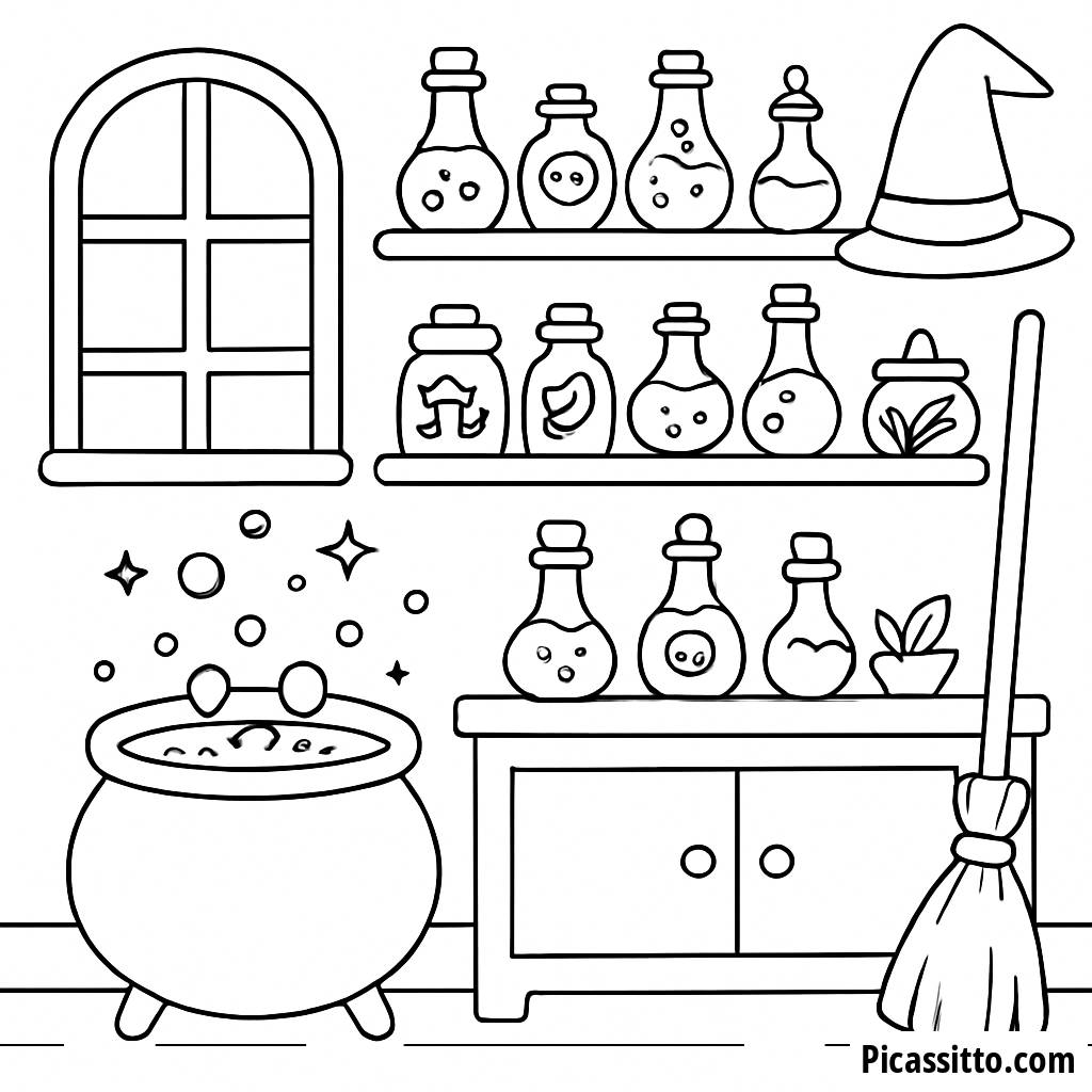 Раскраска Магической Магазины Зелий