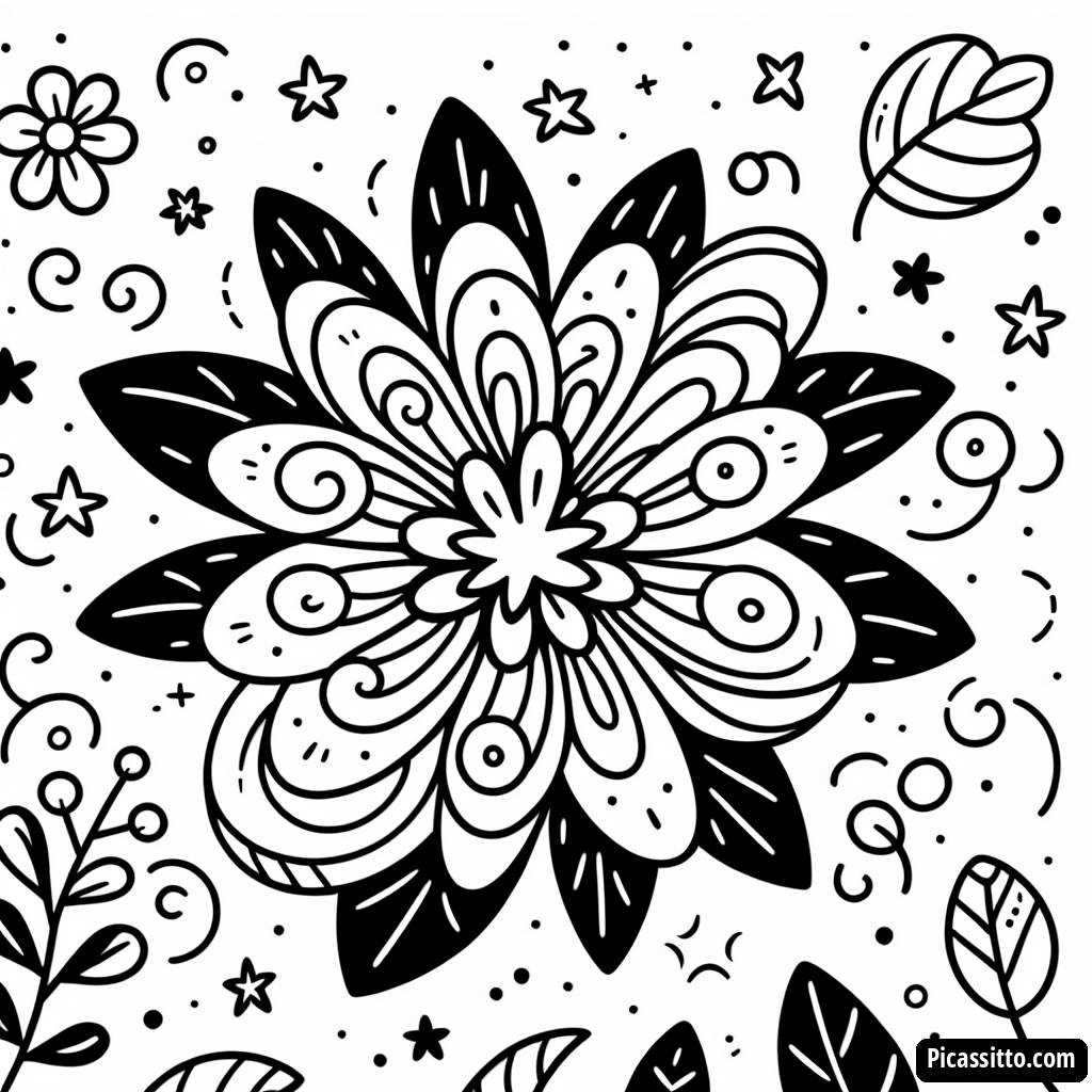 Whirling Flower Coloring Page
