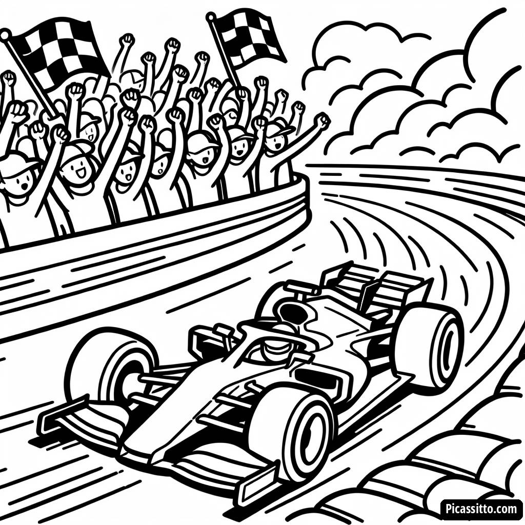 Zooming Race Car Coloring Page