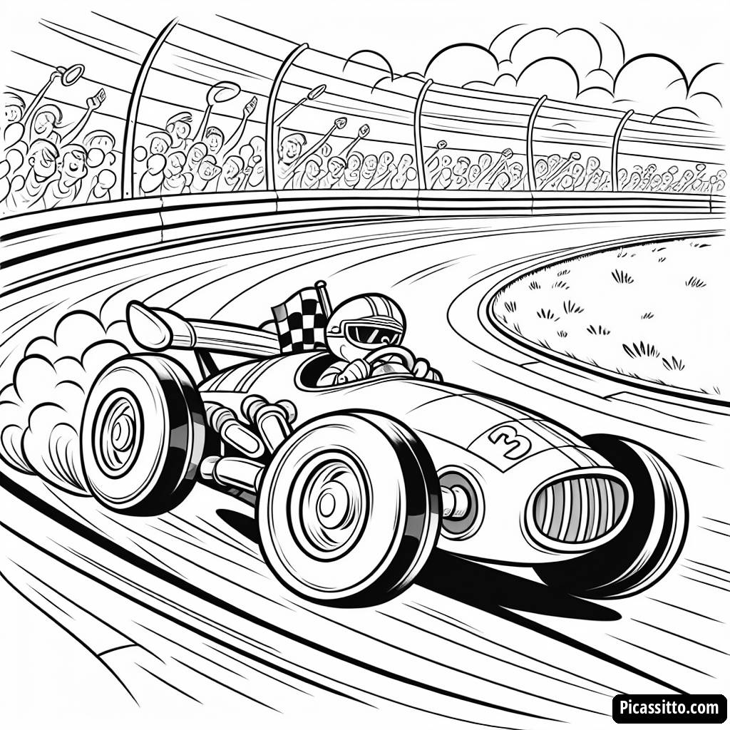 Pagina da Colorare: Auto da Corsa Veloce
