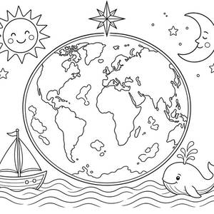 Desenho para colorir mapa dos continentes