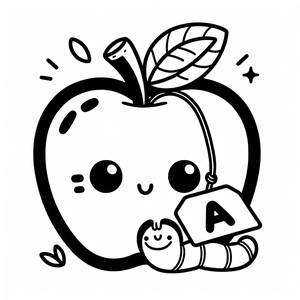 Malvorlage: A für Apfel