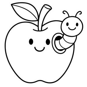 Ausmalbild: A steht für Apfel