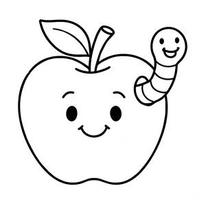 Malvorlage: A ist für Apfel