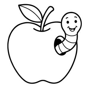 A is for Apple Coloring Page