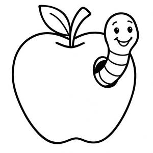 Ausmalbild: A wie Apfel