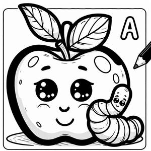 Malvorlage: A wie Apfel