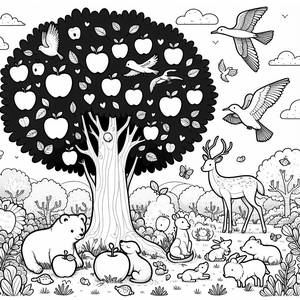 A-förmige Apfelbaum Malvorlage