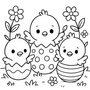 Adorable Baby Chicks Coloring Page