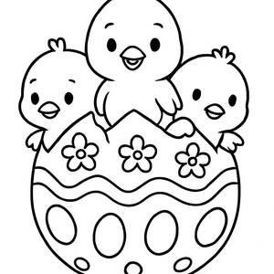 Página para Colorear de Adorables Pollitos