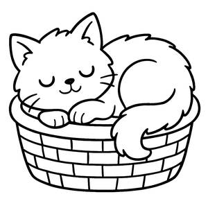 Pagina da Colorare di un Adorabile Gattino Morbido