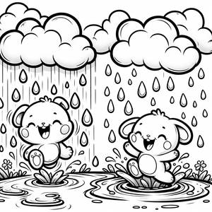 Adorable Raindrop Coloring Page