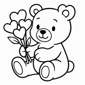 Adorable Teddy Bear Coloring Page