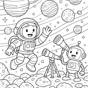 Abenteuerlicher Astronaut Malvorlage