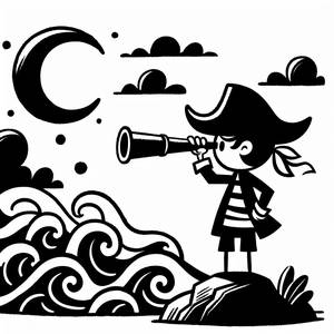 Abenteuerlicher Pirat Ausmalbild