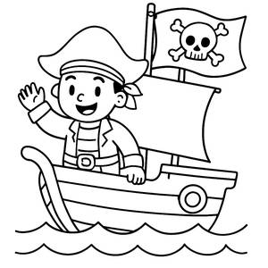 Ahoy! Pirate Ship Coloring Page