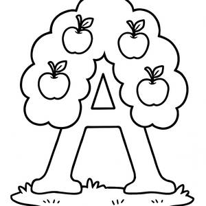 Apfelbaum 'A' Malvorlage