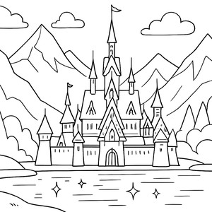 Arendelle Castle Coloring Page: A Magical Scene