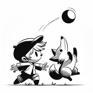 Ausmalbild von Ash und Eevee