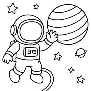 Pagina da Colorare: Astronauta Straordinario