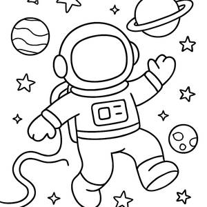 Astronaut Coloring Page: Float Through Space