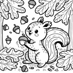 Herbst Eichhörnchen Malvorlage