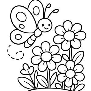 Malvorlage: B wie Schmetterling