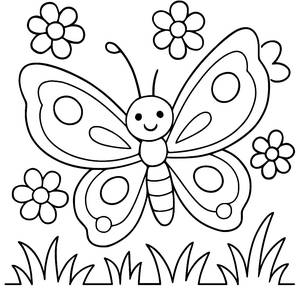 Malvorlage: B steht für Schmetterling