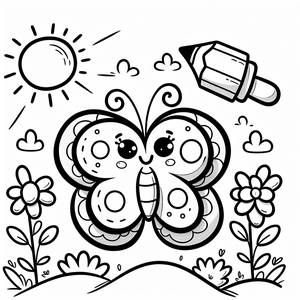B ist für Schmetterling Malvorlage
